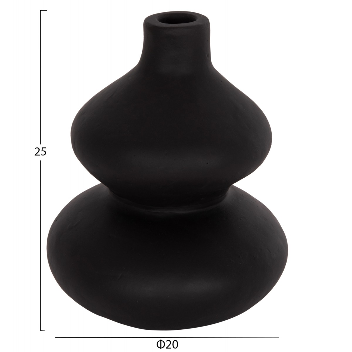 ΕΠΙΤΡΑΠΕΖΙΟ ΔΙΑΚΟΣΜΗΤΙΚΟ ΒΑΖΟ CHELIN HM4670S ΤΕΡΑΚΟΤΑ ΣΕ ΜΑΥΡΟ--Φ20x25Υεκ.