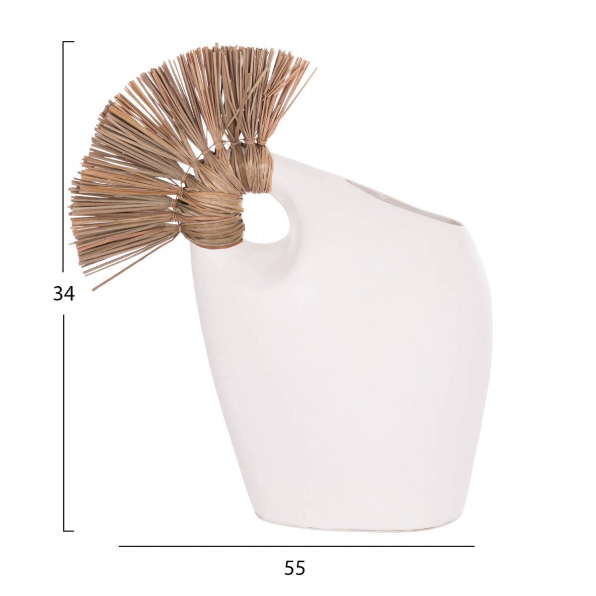 ΕΠΙΤΡΑΠΕΖΙΟ ΔΙΑΚΟΣΜΗΤΙΚΟ ALICA2 HM4671.02 ΛΕΥΚΗ ΤΕΡΑΚΟΤΑ & GRASS--44x18x50Υεκ.