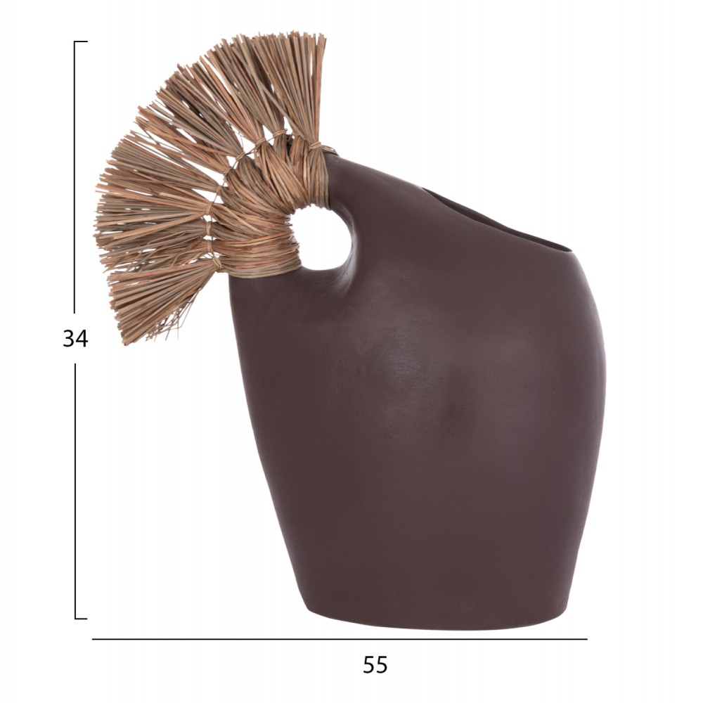 ΕΠΙΤΡΑΠΕΖΙΟ ΔΙΑΚΟΣΜΗΤΙΚΟ ALICA2 HM4671.07 ΣΟΚΟΛΑΤΙ ΤΕΡΑΚΟΤΑ & GRASS--44x18x50Υεκ.