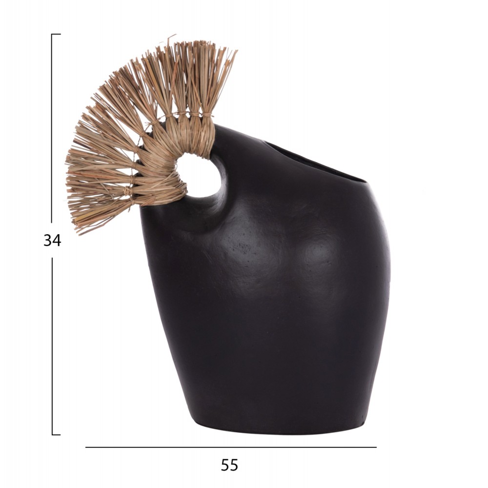 ΕΠΙΤΡΑΠΕΖΙΟ ΔΙΑΚΟΣΜΗΤΙΚΟ ALICA2 HM4671.01 ΜΑΥΡΗ ΤΕΡΑΚΟΤΑ & GRASS--44x18x50Υεκ.