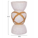 ΔΙΑΚΟΣΜΗΤΙΚΟ ΒΑΖΟ ΔΑΠΕΔΟΥ MAYNARD HM4672.02L TERRACOTTA ΛΕΥΚΟ--RATTAN Φ32x62.5Υεκ.