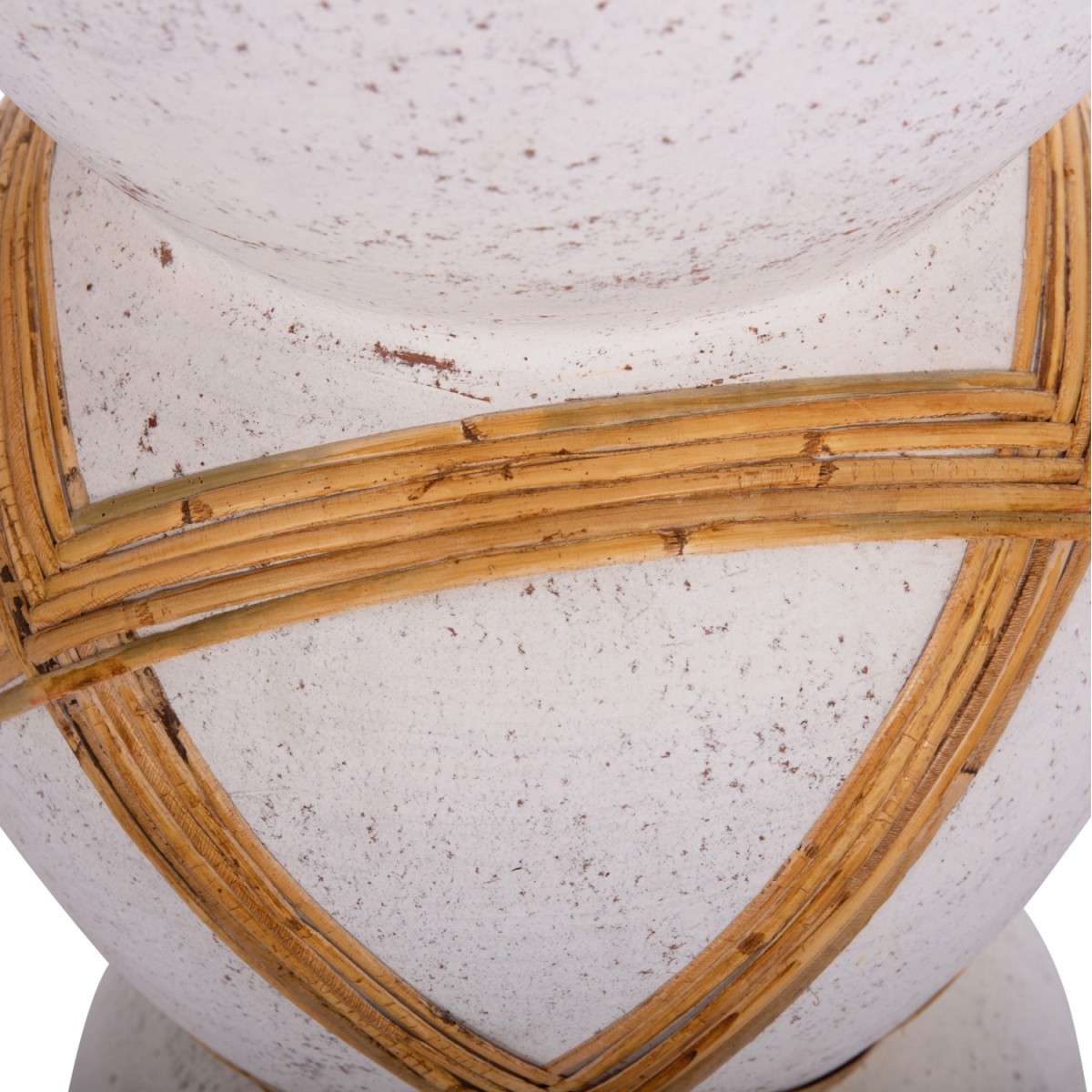 ΔΙΑΚΟΣΜΗΤΙΚΟ ΒΑΖΟ ΔΑΠΕΔΟΥ MAYNARD HM4672.02L TERRACOTTA ΛΕΥΚΟ--RATTAN Φ32x62.5Υεκ.