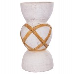 ΔΙΑΚΟΣΜΗΤΙΚΟ ΒΑΖΟ ΔΑΠΕΔΟΥ MAYNARD HM4672.02L TERRACOTTA ΛΕΥΚΟ--RATTAN Φ32x62.5Υεκ.