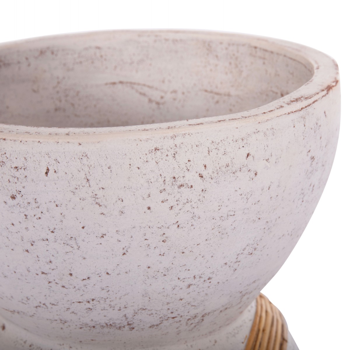 ΔΙΑΚΟΣΜΗΤΙΚΟ ΒΑΖΟ ΔΑΠΕΔΟΥ MAYNARD HM4672.02L TERRACOTTA ΛΕΥΚΟ--RATTAN Φ32x62.5Υεκ.