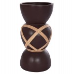 ΔΙΑΚΟΣΜΗΤΙΚΟ ΒΑΖΟ ΔΑΠΕΔΟΥ MAYNARD HM4672.07L TERRACOTTA ΣΟΚΟΛΑΤΙ-RATTAN Φ32x62.5Υεκ