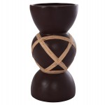 ΔΙΑΚΟΣΜΗΤΙΚΟ ΒΑΖΟ ΔΑΠΕΔΟΥ MAYNARD HM4672.07L TERRACOTTA ΣΟΚΟΛΑΤΙ-RATTAN Φ32x62.5Υεκ