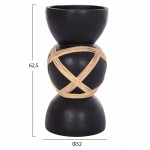 ΔΙΑΚΟΣΜΗΤΙΚΟ ΒΑΖΟ ΔΑΠΕΔΟΥ MAYNARD HM4672.01L TERRACOTTA ΜΑΥΡΟ-RATTAN Φ32x62.5Υεκ