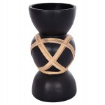 ΔΙΑΚΟΣΜΗΤΙΚΟ ΒΑΖΟ ΔΑΠΕΔΟΥ MAYNARD HM4672.01L TERRACOTTA ΜΑΥΡΟ-RATTAN Φ32x62.5Υεκ