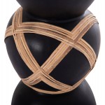ΔΙΑΚΟΣΜΗΤΙΚΟ ΒΑΖΟ ΔΑΠΕΔΟΥ MAYNARD HM4672.01L TERRACOTTA ΜΑΥΡΟ-RATTAN Φ32x62.5Υεκ