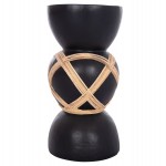 ΔΙΑΚΟΣΜΗΤΙΚΟ ΒΑΖΟ ΔΑΠΕΔΟΥ MAYNARD HM4672.01L TERRACOTTA ΜΑΥΡΟ-RATTAN Φ32x62.5Υεκ