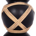 ΔΙΑΚΟΣΜΗΤΙΚΟ ΒΑΖΟ ΔΑΠΕΔΟΥ MAYNARD HM4672.01L TERRACOTTA ΜΑΥΡΟ-RATTAN Φ32x62.5Υεκ
