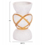ΔΙΑΚΟΣΜΗΤΙΚΟ ΒΑΖΟ ΔΑΠΕΔΟΥ MAYNARD HM4672.02S TERRACOTTA ΛΕΥΚΟ--RATTAN Φ27.5x50Υεκ