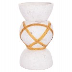 ΔΙΑΚΟΣΜΗΤΙΚΟ ΒΑΖΟ ΔΑΠΕΔΟΥ MAYNARD HM4672.02S TERRACOTTA ΛΕΥΚΟ--RATTAN Φ27.5x50Υεκ