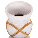 ΔΙΑΚΟΣΜΗΤΙΚΟ ΒΑΖΟ ΔΑΠΕΔΟΥ MAYNARD HM4672.02S TERRACOTTA ΛΕΥΚΟ--RATTAN Φ27.5x50Υεκ
