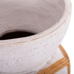 ΔΙΑΚΟΣΜΗΤΙΚΟ ΒΑΖΟ ΔΑΠΕΔΟΥ MAYNARD HM4672.02S TERRACOTTA ΛΕΥΚΟ--RATTAN Φ27.5x50Υεκ