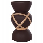 ΔΙΑΚΟΣΜΗΤΙΚΟ ΒΑΖΟ ΔΑΠΕΔΟΥ MAYNARD HM4672.07S TERRACOTTA ΣΟΚΟΛΑΤΙ-RATTAN Φ27.5x50Υεκ