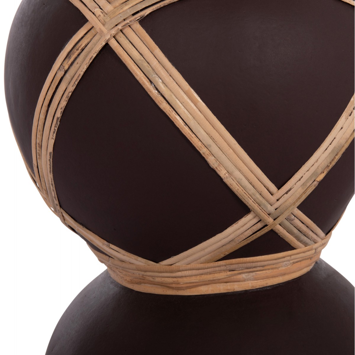 ΔΙΑΚΟΣΜΗΤΙΚΟ ΒΑΖΟ ΔΑΠΕΔΟΥ MAYNARD HM4672.07S TERRACOTTA ΣΟΚΟΛΑΤΙ-RATTAN Φ27.5x50Υεκ