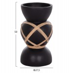 ΔΙΑΚΟΣΜΗΤΙΚΟ ΒΑΖΟ ΔΑΠΕΔΟΥ MAYNARD HM4672.01S TERRACOTTA ΜΑΥΡΟ-RATTAN Φ27.5x50Υ