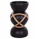 ΔΙΑΚΟΣΜΗΤΙΚΟ ΒΑΖΟ ΔΑΠΕΔΟΥ MAYNARD HM4672.01S TERRACOTTA ΜΑΥΡΟ-RATTAN Φ27.5x50Υ
