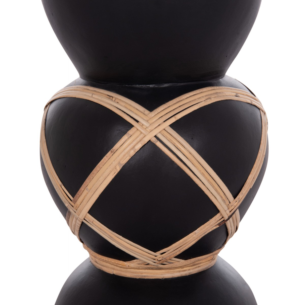 ΔΙΑΚΟΣΜΗΤΙΚΟ ΒΑΖΟ ΔΑΠΕΔΟΥ MAYNARD HM4672.01S TERRACOTTA ΜΑΥΡΟ-RATTAN Φ27.5x50Υ