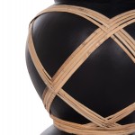 ΔΙΑΚΟΣΜΗΤΙΚΟ ΒΑΖΟ ΔΑΠΕΔΟΥ MAYNARD HM4672.01S TERRACOTTA ΜΑΥΡΟ-RATTAN Φ27.5x50Υ