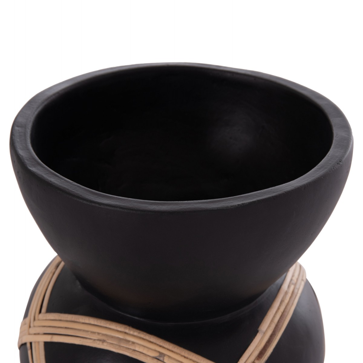 ΔΙΑΚΟΣΜΗΤΙΚΟ ΒΑΖΟ ΔΑΠΕΔΟΥ MAYNARD HM4672.01S TERRACOTTA ΜΑΥΡΟ-RATTAN Φ27.5x50Υ