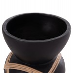 ΔΙΑΚΟΣΜΗΤΙΚΟ ΒΑΖΟ ΔΑΠΕΔΟΥ MAYNARD HM4672.01S TERRACOTTA ΜΑΥΡΟ-RATTAN Φ27.5x50Υ