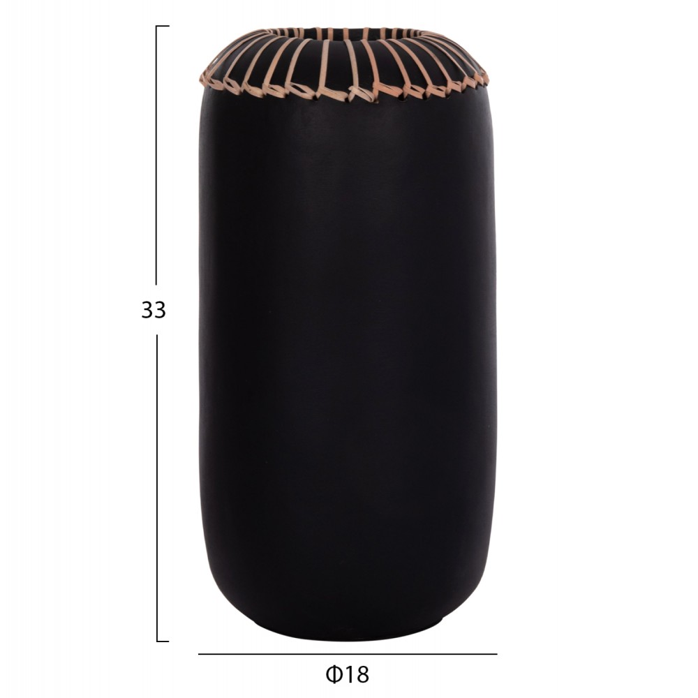 ΕΠΙΤΡΑΠΕΖΙΟ ΔΙΑΚΟΣΜΗΤΙΚΟ ΒΑΖΟ LENNOX HM4675.01S TΕΡΑΚΟΤΑ ΣΕ ΜΑΥΡΟ--Φ18x33Υεκ.