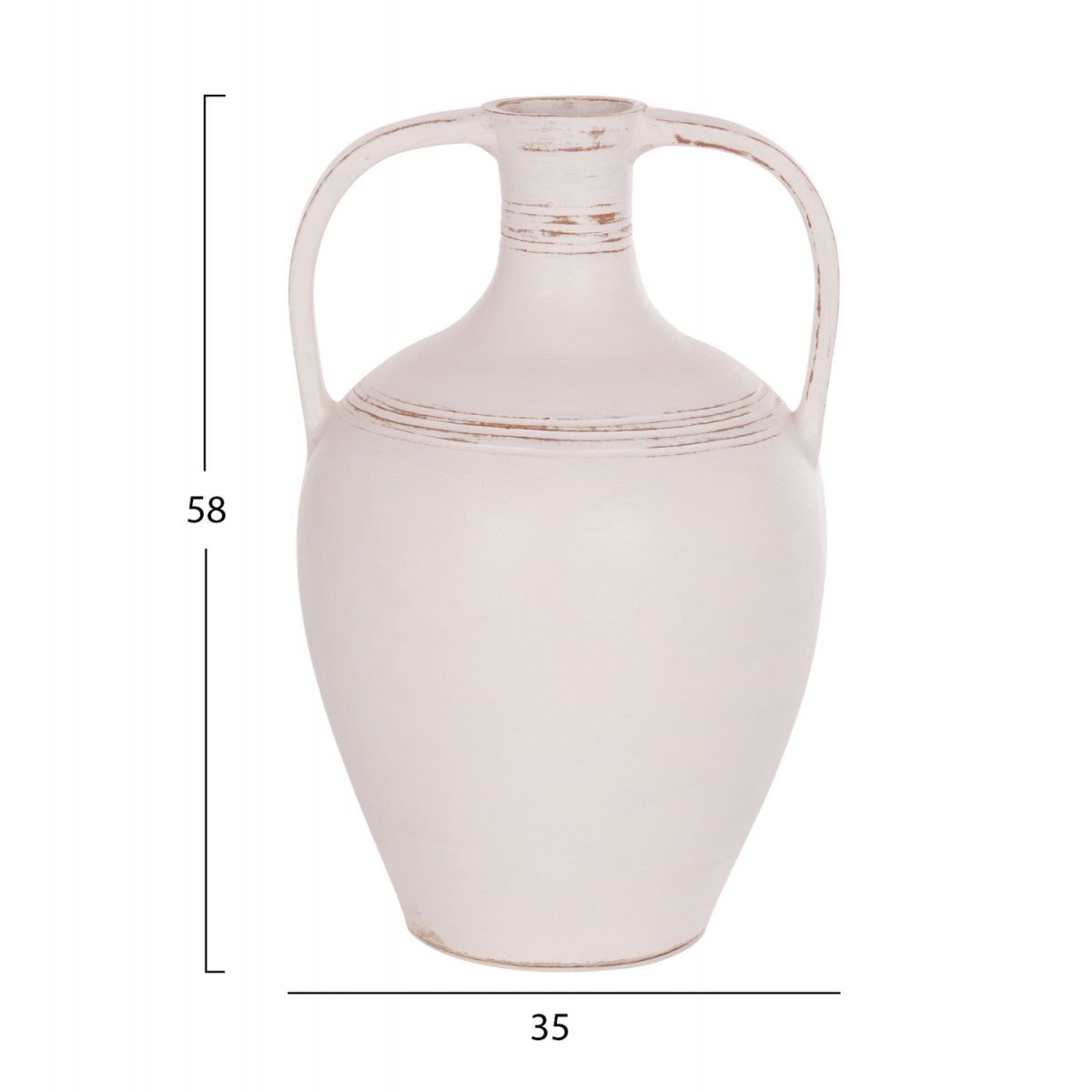 ΔΙΑΚΟΣΜΗΤΙΚΟΣ ΑΜΦΟΡΕΑΣ FEAX HM4676.02L ΛΕΥΚΗ ΤΕΡΑΚΟΤΑ--35x35x58Υεκ.