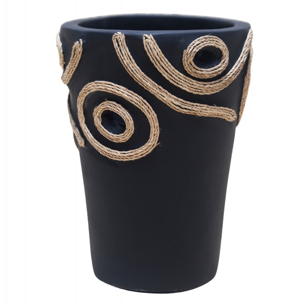 ΕΠΙΤΡΑΠΕΖΙΟ ΔΙΑΚΟΣΜΗΤΙΚΟ ΒΑΖΟ DEAN HM4677.01L ΤΕΡΑΚΟΤΑ ΣΕ ΜΑΥΡΟ--Φ24x35Υεκ.