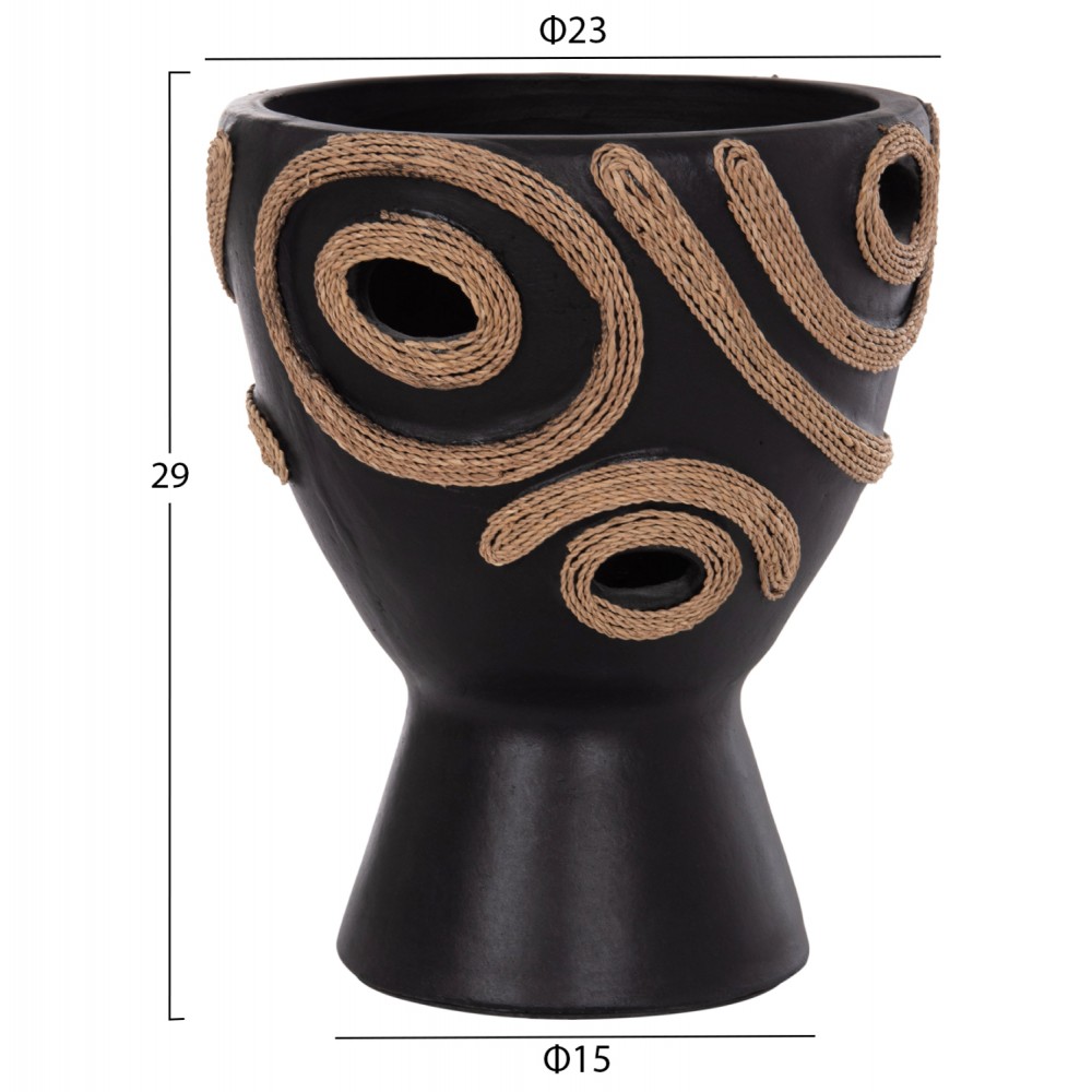 ΕΠΙΤΡΑΠΕΖΙΟ ΔΙΑΚΟΣΜΗΤΙΚΟ ΒΑΖΟ DEAN HM4678.01 ΤΕΡΑΚΟΤΑ ΣΕ ΜΑΥΡΟ--Φ23x29Υεκ.