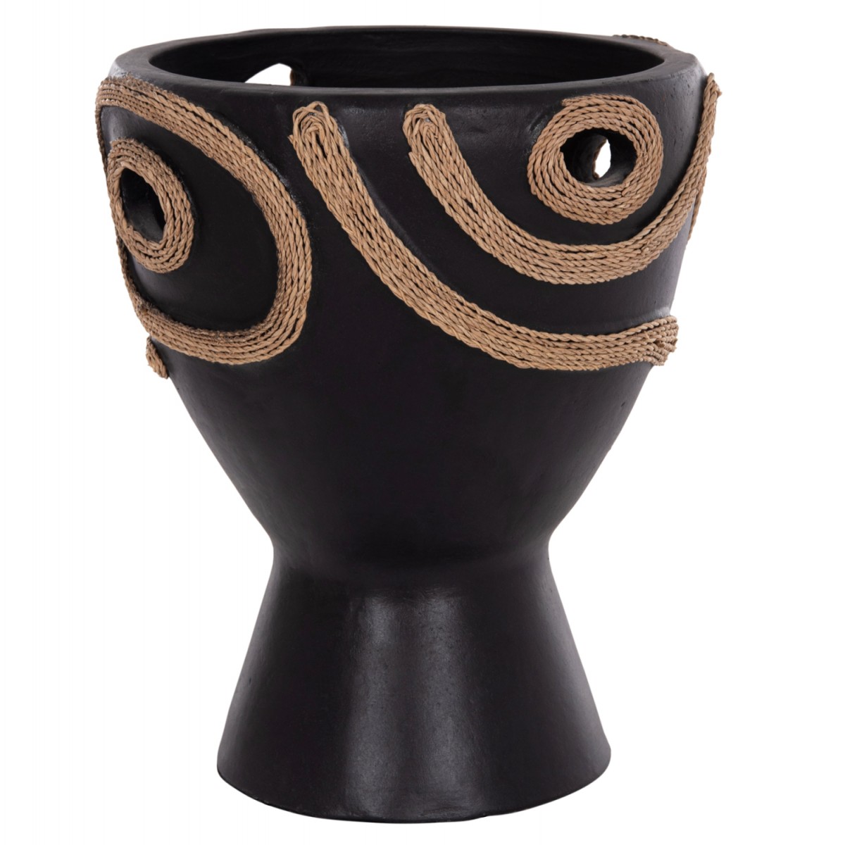 ΕΠΙΤΡΑΠΕΖΙΟ ΔΙΑΚΟΣΜΗΤΙΚΟ ΒΑΖΟ DEAN HM4678.01 ΤΕΡΑΚΟΤΑ ΣΕ ΜΑΥΡΟ--Φ23x29Υεκ.