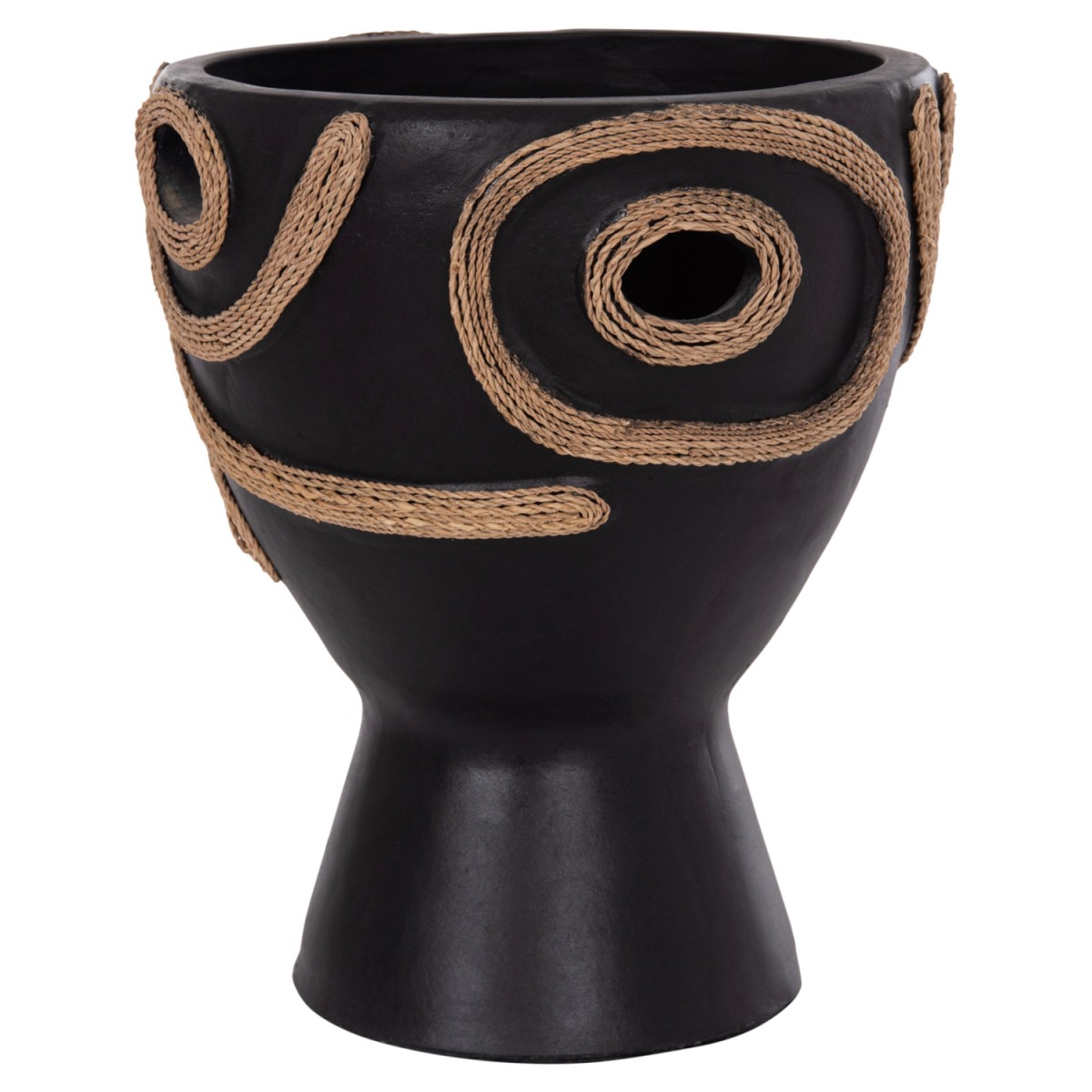 ΕΠΙΤΡΑΠΕΖΙΟ ΔΙΑΚΟΣΜΗΤΙΚΟ ΒΑΖΟ DEAN HM4678.01 ΤΕΡΑΚΟΤΑ ΣΕ ΜΑΥΡΟ--Φ23x29Υεκ.