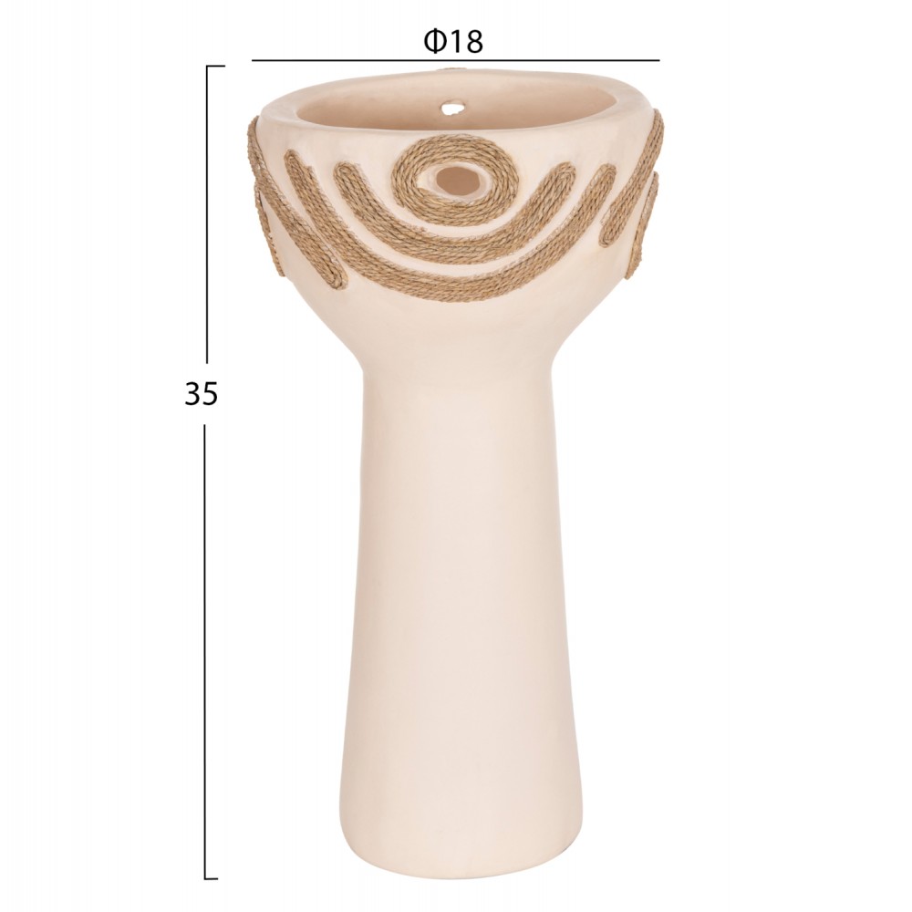 ΕΠΙΤΡΑΠΕΖΙΟ ΔΙΑΚΟΣΜΗΤΙΚΟ DEAN HM4679.02 ΚΡΕΜ ΤΕΡΑΚΟΤΑ & ΣΧΟΙΝΙ AGEL Φ18x35Υεκ