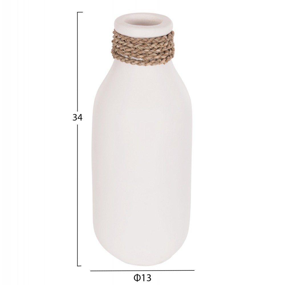 ΕΠΙΤΡΑΠΕΖΙΟ ΔΙΑΚΟΣΜΗΤΙΚΟ ΒΑΖΟ CAMMER HM4687.02M ΤΕΡΑΚΟΤΑ ΣΕ ΛΕΥΚΟ--Φ13x34Υεκ.