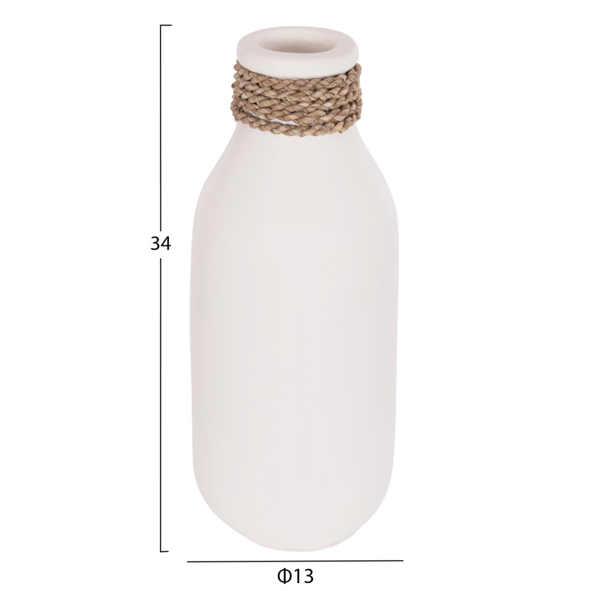 ΕΠΙΤΡΑΠΕΖΙΟ ΔΙΑΚΟΣΜΗΤΙΚΟ ΒΑΖΟ CAMMER HM4687.02M ΤΕΡΑΚΟΤΑ ΣΕ ΛΕΥΚΟ--Φ13x34Υεκ.