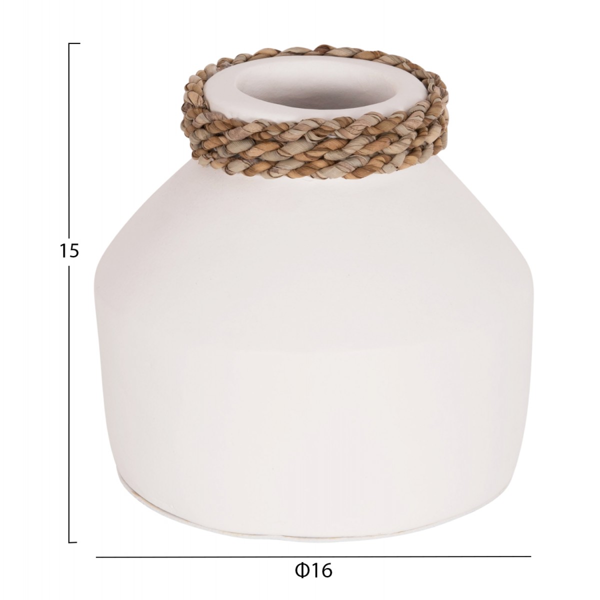 ΕΠΙΤΡΑΠΕΖΙΟ ΔΙΑΚΟΣΜΗΤΙΚΟ ΒΑΖΟ CAMMER HM4687.02XS ΤΕΡΑΚΟΤΑ ΣΕ ΛΕΥΚΟ--Φ16x15Υεκ.