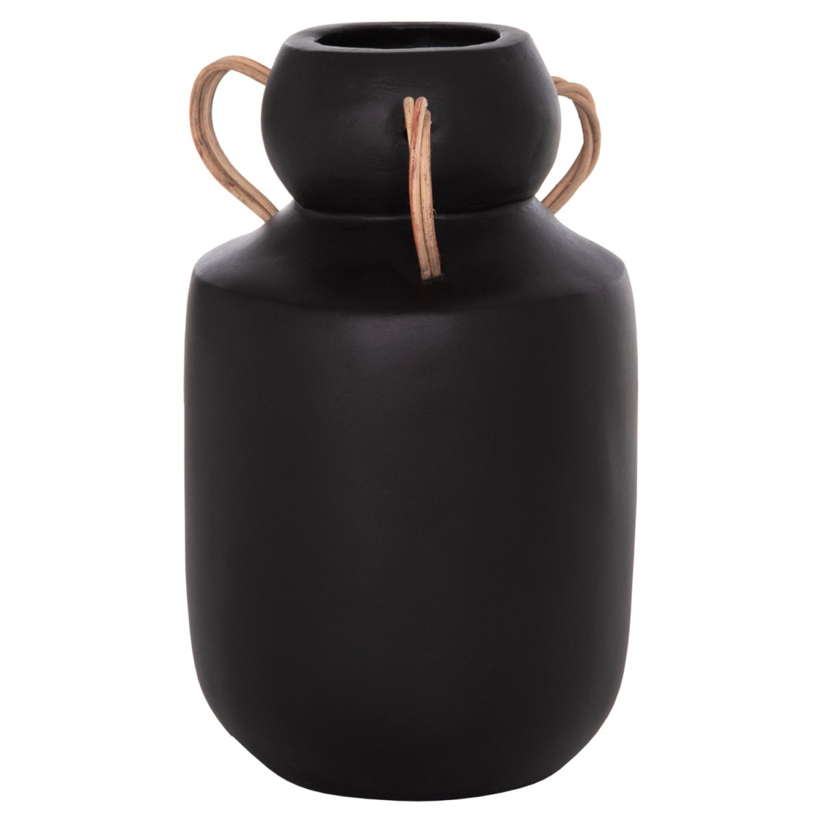 ΔΙΑΚΟΣΜΗΤΙΚΟ ΒΑΖΟ MIBO HM4688.01M ΤΕΡΑΚΟΤΑ ΜΑΥΡH--ΧΕΡΟΥΛΙΑ ΦΥΣΙΚΟ RATTAN Φ16,5x26Υεκ