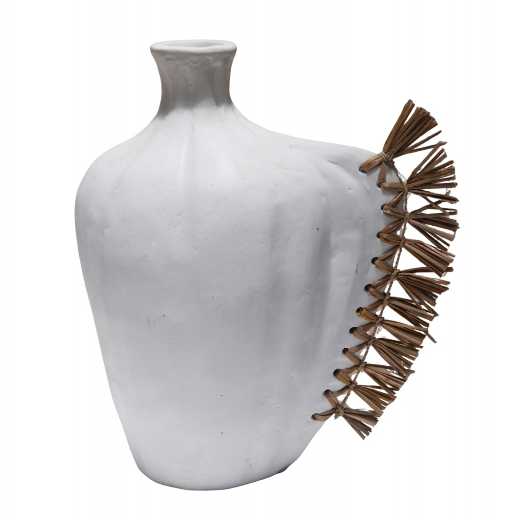 ΕΠΙΤΡΑΠΕΖΙΟ ΔΙΑΚΟΣΜΗΤΙΚΟ JEBB HM4689.02 ΛΕΥΚΗ ΤΕΡΑΚΟΤΑ & GRASS--23.5x16x33Υεκ.