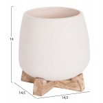 ΓΛΑΣΤΡΑ ΕΣ.ΧΩΡΟΥ FRELLO HM4674.02S ΛΕΥΚΟ FIBER CEMENT--TEAK ΒΑΣΗ 14,5x14,5x16Υεκ.