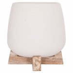 ΓΛΑΣΤΡΑ ΕΣ.ΧΩΡΟΥ FRELLO HM4674.02S ΛΕΥΚΟ FIBER CEMENT--TEAK ΒΑΣΗ 14,5x14,5x16Υεκ.