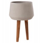 ΓΛΑΣΤΡΑ ΕΣΩΤ.ΧΩΡΟΥ QUAN HM4680.03L FIBER CEMENT ΓΚΡΙ--ΒΑΣΗ TEAK Φ38x62Υεκ