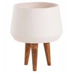 ΓΛΑΣΤΡΑ ΕΣΩΤ.ΧΩΡΟΥ QUAN HM4680.02M FIBER CEMENT ΛΕΥΚΟ--ΒΑΣΗ TEAK Φ35x50Υεκ