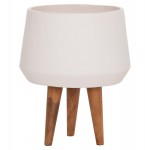 ΓΛΑΣΤΡΑ ΕΣΩΤ.ΧΩΡΟΥ QUAN HM4680.02M FIBER CEMENT ΛΕΥΚΟ--ΒΑΣΗ TEAK Φ35x50Υεκ