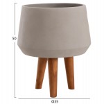 ΓΛΑΣΤΡΑ ΕΣΩΤ.ΧΩΡΟΥ QUAN HM4680.03M FIBER CEMENT ΓΚΡΙ--ΒΑΣΗ TEAK Φ35x50Υεκ