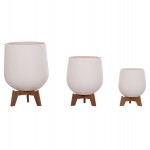 ΣΕΤ 3 ΓΛΑΣΤΡΕΣ ΜΕ TEAK ΒΑΣΕΙΣ TRYLL HM4681.02 FIBER CEMENT ΛΕΥΚΟ