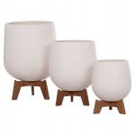 ΣΕΤ 3 ΓΛΑΣΤΡΕΣ ΜΕ TEAK ΒΑΣΕΙΣ TRYLL HM4681.02 FIBER CEMENT ΛΕΥΚΟ