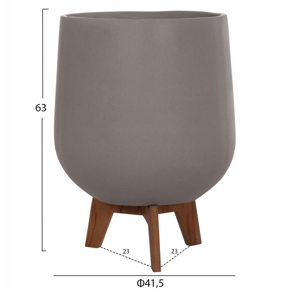 ΣΕΤ 3 ΓΛΑΣΤΡΕΣ ΜΕ TEAK ΒΑΣΕΙΣ TRYLL HM4681.03 FIBER CEMENT--ΓΚΡΙ