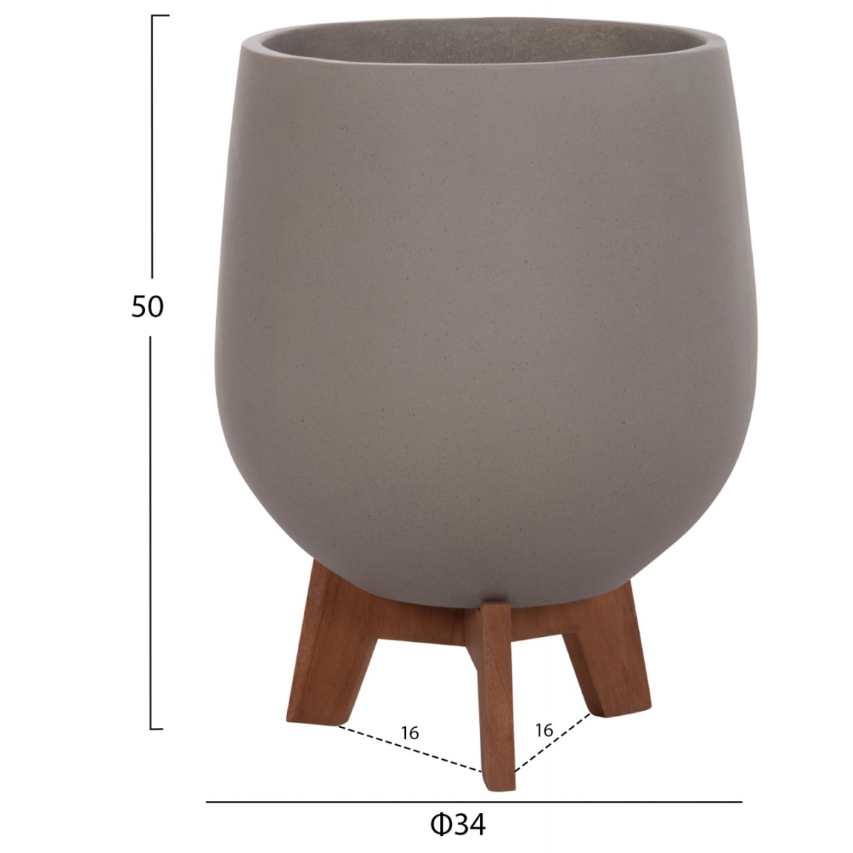 ΣΕΤ 3 ΓΛΑΣΤΡΕΣ ΜΕ TEAK ΒΑΣΕΙΣ TRYLL HM4681.03 FIBER CEMENT--ΓΚΡΙ