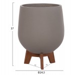 ΣΕΤ 3 ΓΛΑΣΤΡΕΣ ΜΕ TEAK ΒΑΣΕΙΣ TRYLL HM4681.03 FIBER CEMENT--ΓΚΡΙ